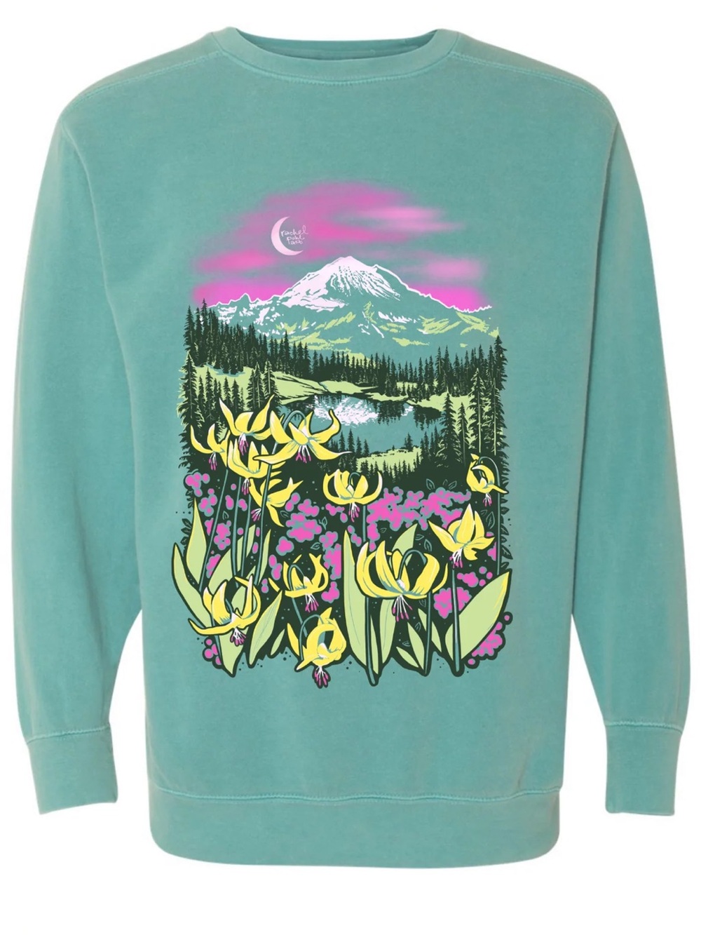Rachel Pohl Cascades Seafoam Sweatshirt M - Picture 3 of 7